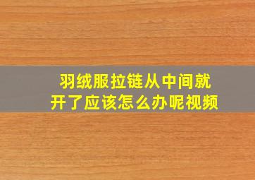 羽绒服拉链从中间就开了应该怎么办呢视频