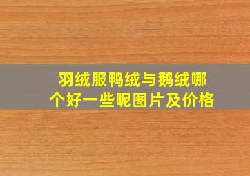 羽绒服鸭绒与鹅绒哪个好一些呢图片及价格