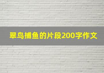 翠鸟捕鱼的片段200字作文