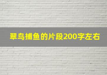 翠鸟捕鱼的片段200字左右