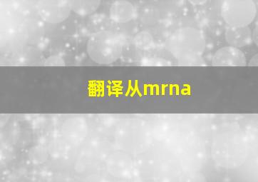 翻译从mrna