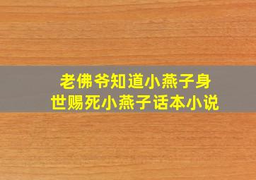 老佛爷知道小燕子身世赐死小燕子话本小说