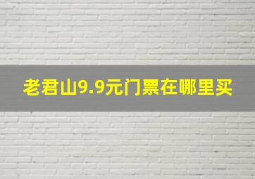 老君山9.9元门票在哪里买