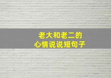 老大和老二的心情说说短句子