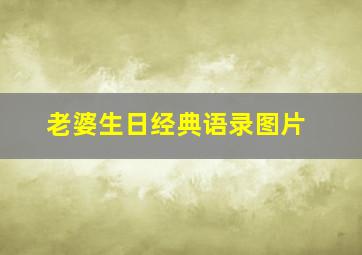 老婆生日经典语录图片