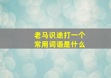 老马识途打一个常用词语是什么