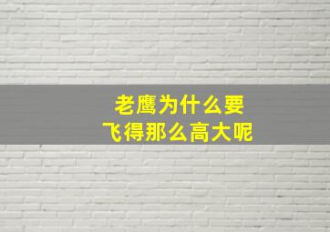 老鹰为什么要飞得那么高大呢