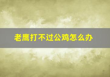 老鹰打不过公鸡怎么办