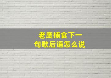 老鹰捕食下一句歇后语怎么说