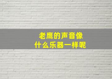 老鹰的声音像什么乐器一样呢