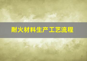 耐火材料生产工艺流程