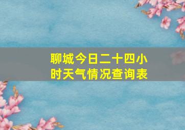 聊城今日二十四小时天气情况查询表