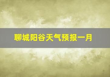 聊城阳谷天气预报一月