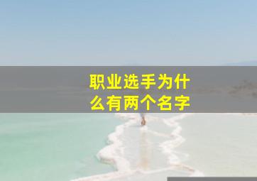 职业选手为什么有两个名字