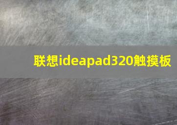 联想ideapad320触摸板