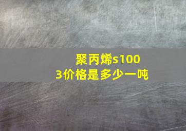 聚丙烯s1003价格是多少一吨