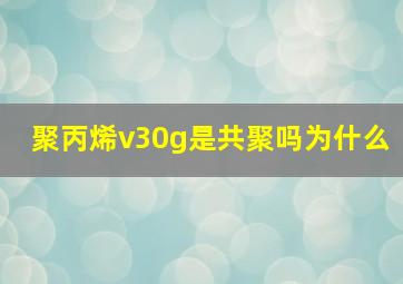 聚丙烯v30g是共聚吗为什么