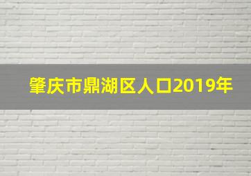 肇庆市鼎湖区人口2019年