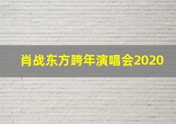 肖战东方跨年演唱会2020