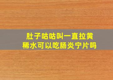 肚子咕咕叫一直拉黄稀水可以吃肠炎宁片吗