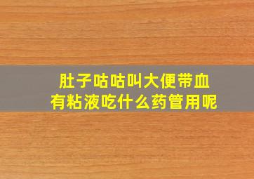 肚子咕咕叫大便带血有粘液吃什么药管用呢