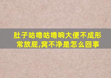 肚子咕噜咕噜响大便不成形常放屁,窝不净是怎么回事