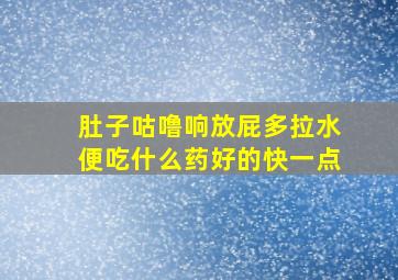 肚子咕噜响放屁多拉水便吃什么药好的快一点