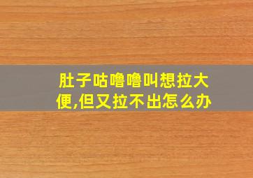 肚子咕噜噜叫想拉大便,但又拉不出怎么办