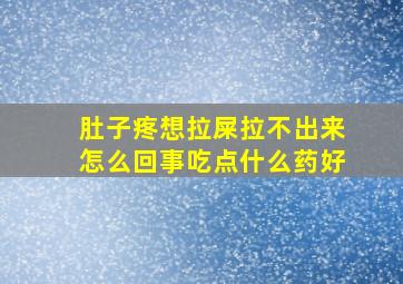 肚子疼想拉屎拉不出来怎么回事吃点什么药好