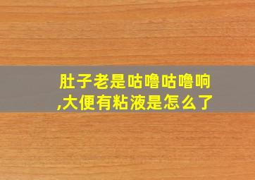 肚子老是咕噜咕噜响,大便有粘液是怎么了