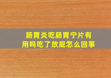 肠胃炎吃肠胃宁片有用吗吃了放屁怎么回事