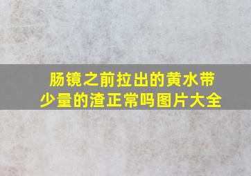 肠镜之前拉出的黄水带少量的渣正常吗图片大全