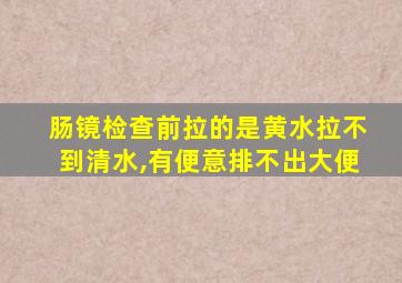 肠镜检查前拉的是黄水拉不到清水,有便意排不出大便