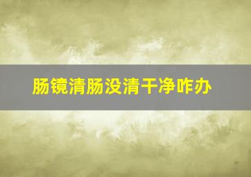 肠镜清肠没清干净咋办