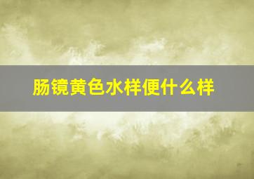 肠镜黄色水样便什么样