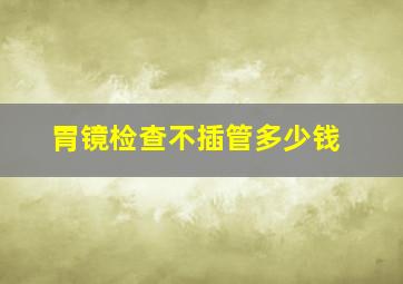 胃镜检查不插管多少钱