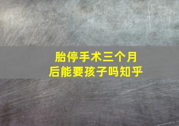 胎停手术三个月后能要孩子吗知乎