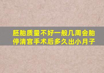 胚胎质量不好一般几周会胎停清宫手术后多久出小月子