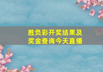 胜负彩开奖结果及奖金查询今天直播