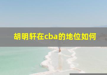 胡明轩在cba的地位如何