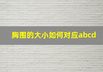 胸围的大小如何对应abcd