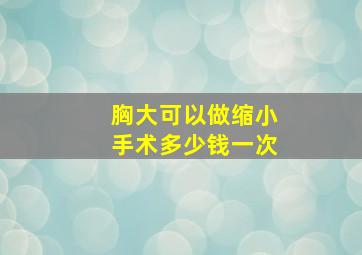 胸大可以做缩小手术多少钱一次