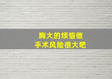 胸大的烦恼做手术风险很大吧