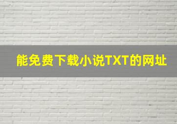 能免费下载小说TXT的网址