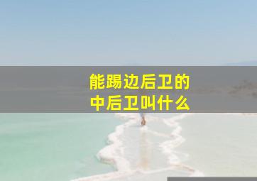 能踢边后卫的中后卫叫什么