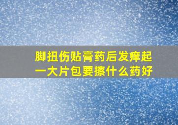 脚扭伤贴膏药后发痒起一大片包要擦什么药好