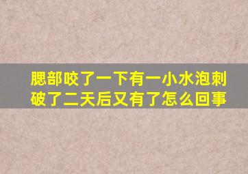 腮部咬了一下有一小水泡刺破了二天后又有了怎么回事