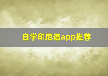 自学印尼语app推荐