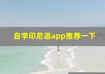 自学印尼语app推荐一下