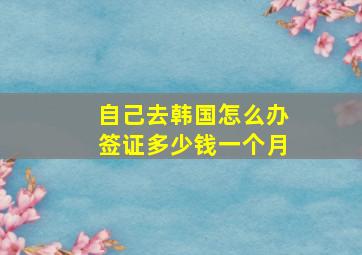 自己去韩国怎么办签证多少钱一个月